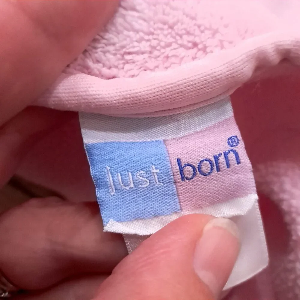 Just Born baby‎ blanket pink ladybug letters flowers hearts girls soft Vintage